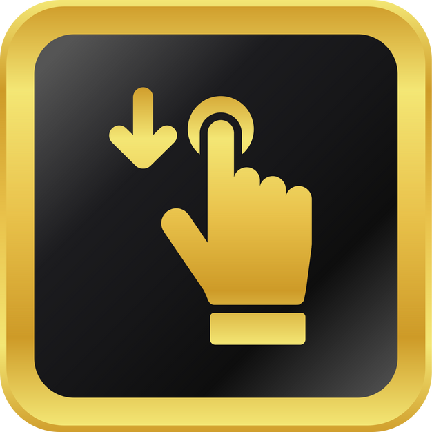 Golden Swipe Down Icon